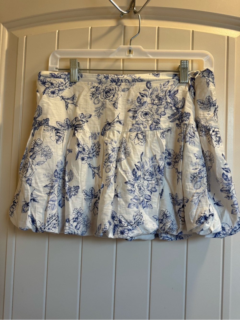 Bubble Skirt with Blue Floral Print